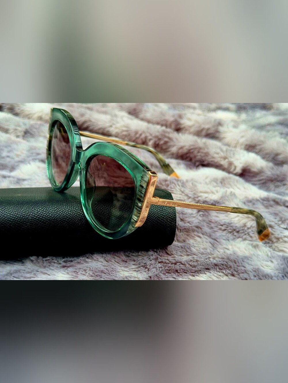 Furla Transparent Green Designer Sunglasses SFU820 03GE - AUTHENTIC- NEW
